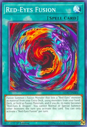 Red-Eyes Fusion LEDU-EN006 card from Legendary Duelists