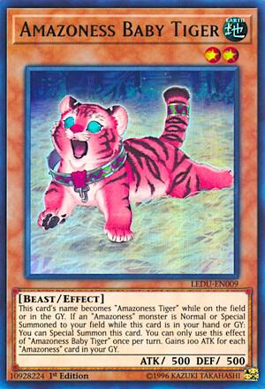 Amazoness Baby Tiger LEDU-EN009 card from Legendary Duelists