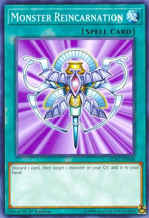 Monster Reincarnation LEDU-EN048 card from Legendary Duelists