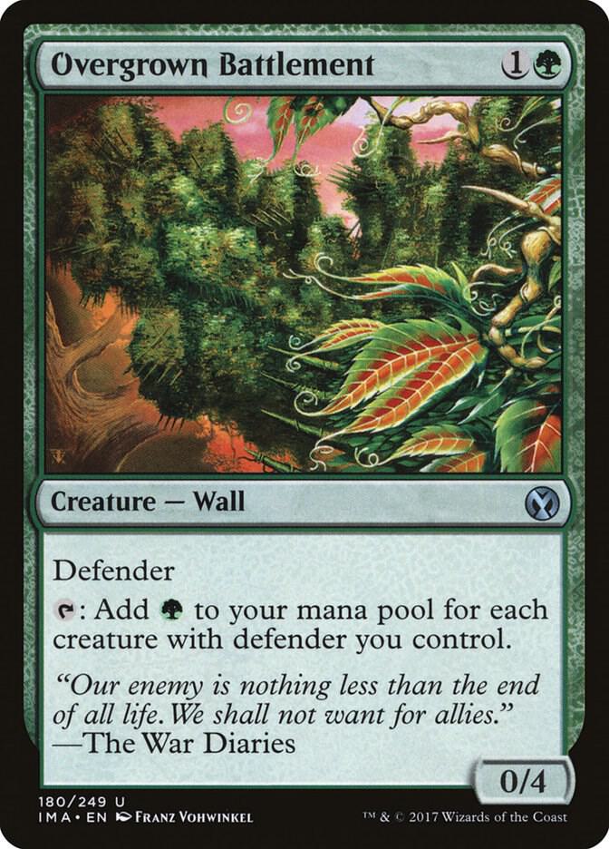 Overgrown Battlement 180 card from Iconic Masters