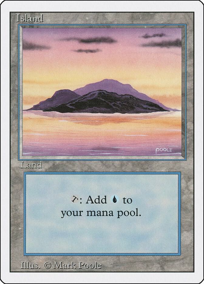 Island (A) 287 card from Revised Edition