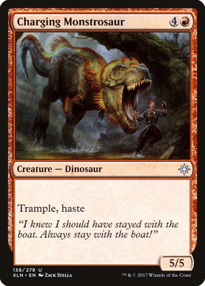 Charging Monstrosaur 138 card from Ixalan