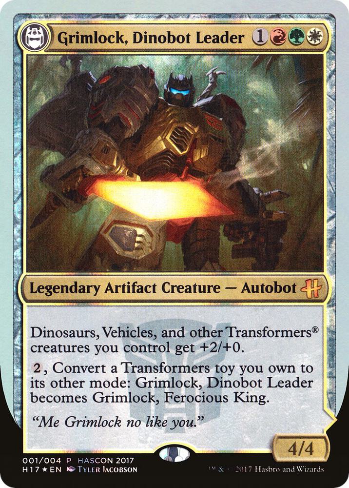 Grimlock, Dinobot Leader // Grimlock, Ferocious King 1 card from Media Promos