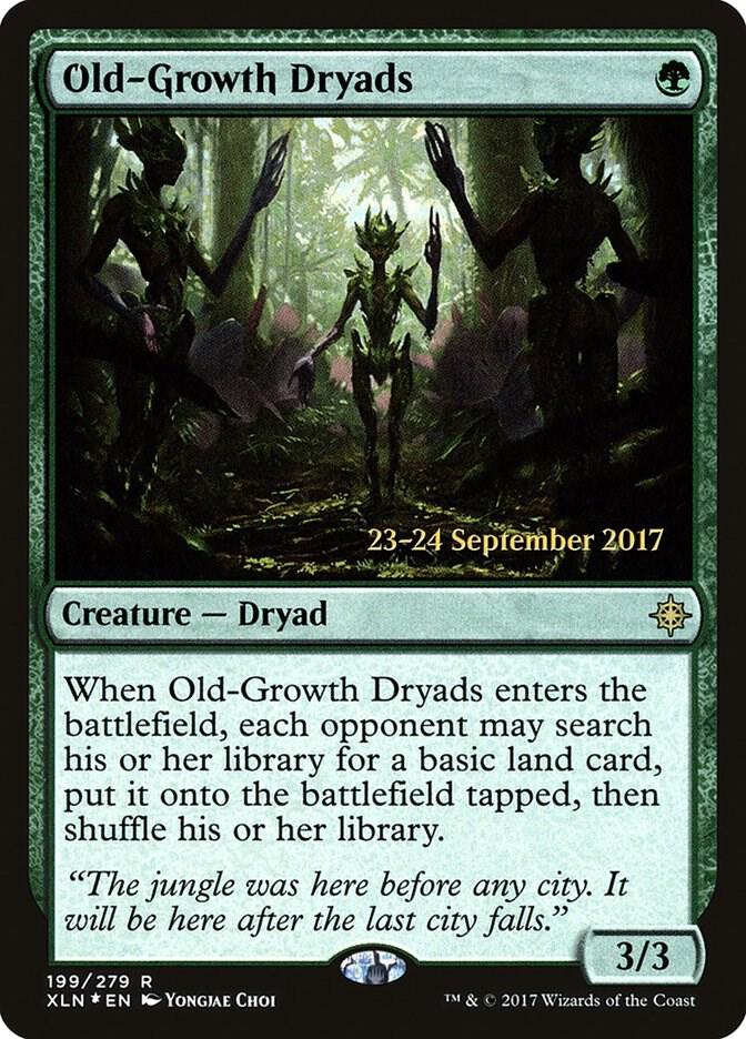 Old-Growth Dryads 199 card from Prerelease Cards