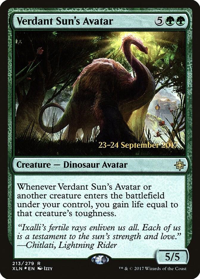 Verdant Sun's Avatar 213 card from Prerelease Cards