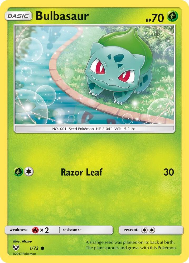 Bulbasaur 1/73 card from Shining Legends