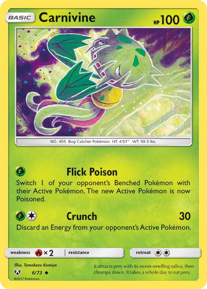 Carnivine 6/73 card from Shining Legends