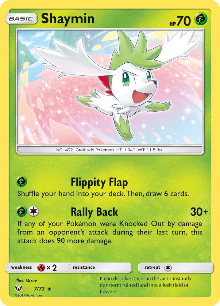 Shaymin 7/73 card from Shining Legends