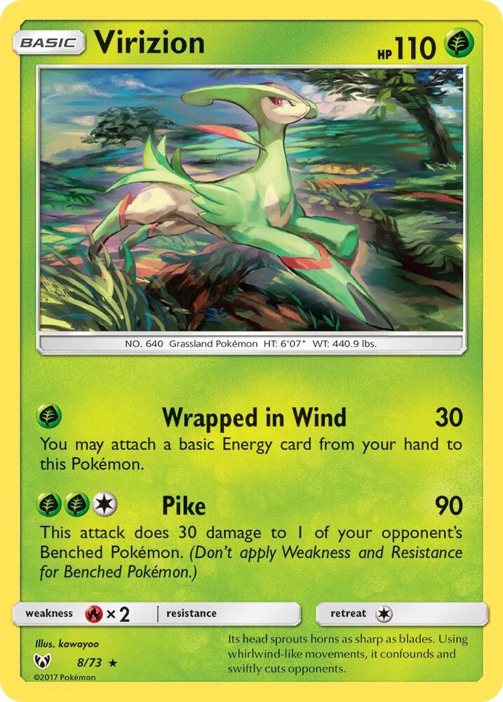 Virizion 8/73 card from Shining Legends