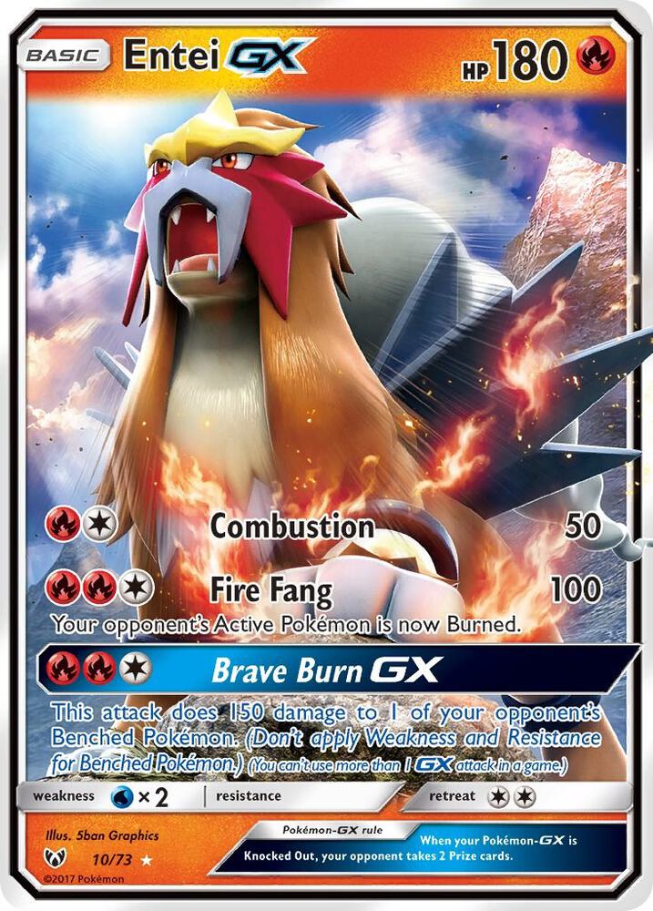 Entei GX 10/73 card from Shining Legends