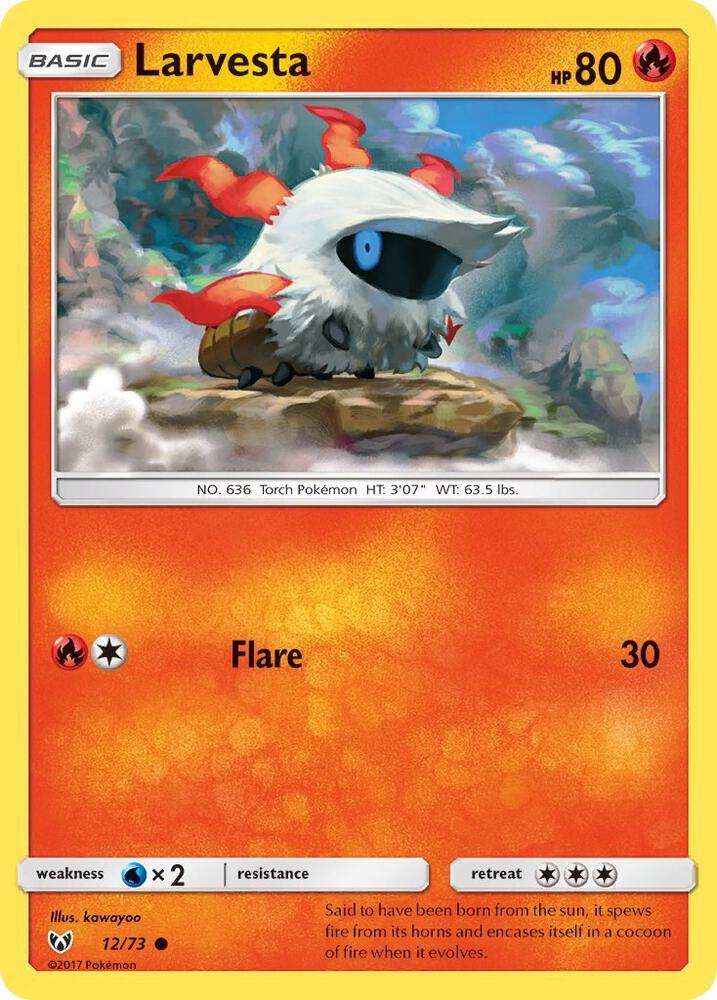 Larvesta 12/73 card from Shining Legends