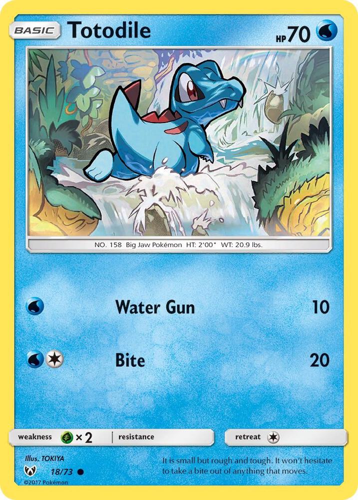 Totodile 18/73 card from Shining Legends