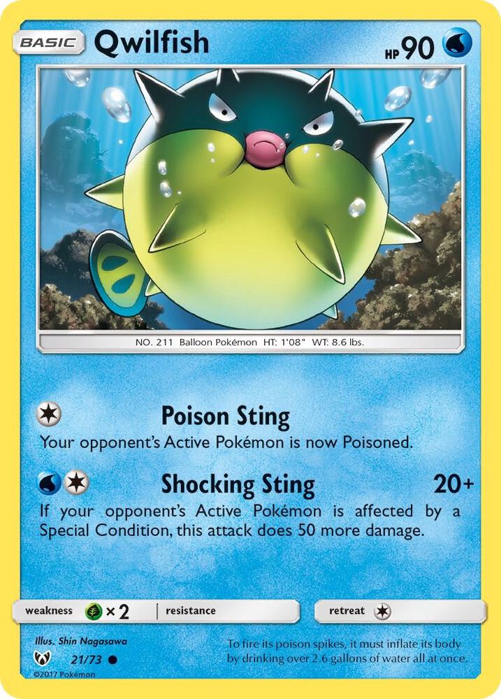 Qwilfish 21/73 card from Shining Legends