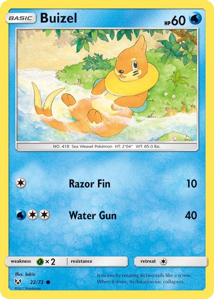 Buizel 22/73 card from Shining Legends