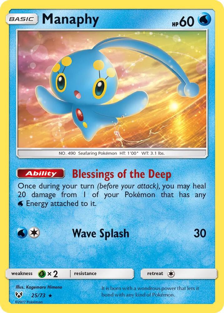 Manaphy 25/73 card from Shining Legends