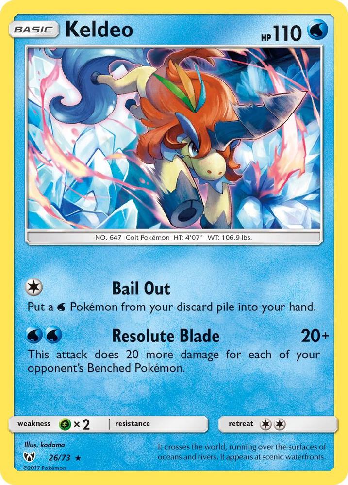 Keldeo 26/73 card from Shining Legends
