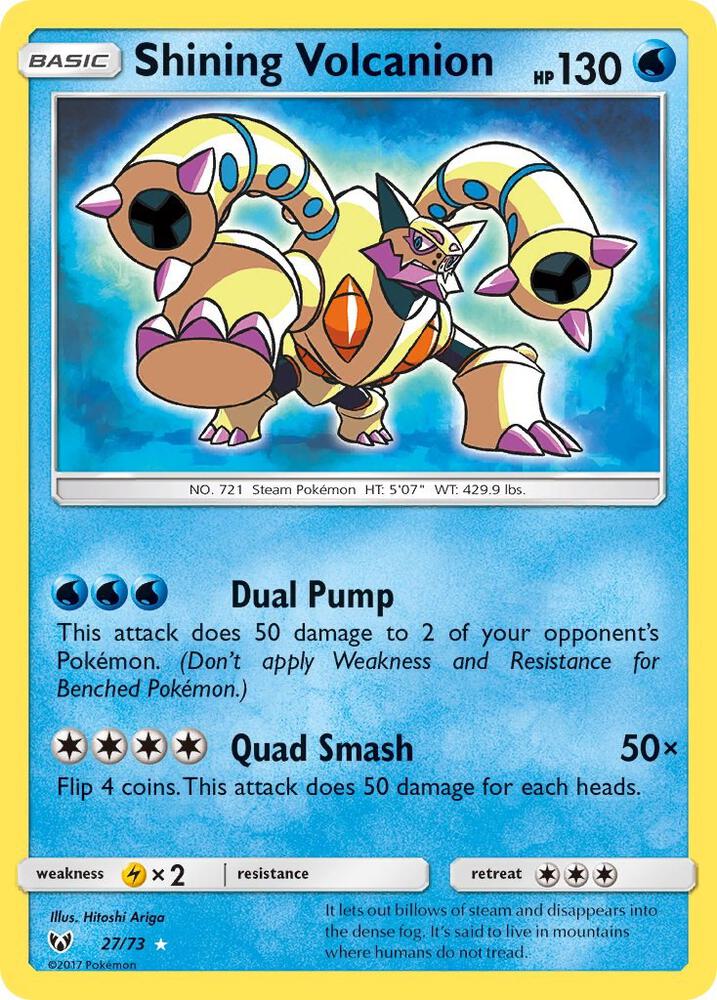 Shining Volcanion 27/73 card from Shining Legends