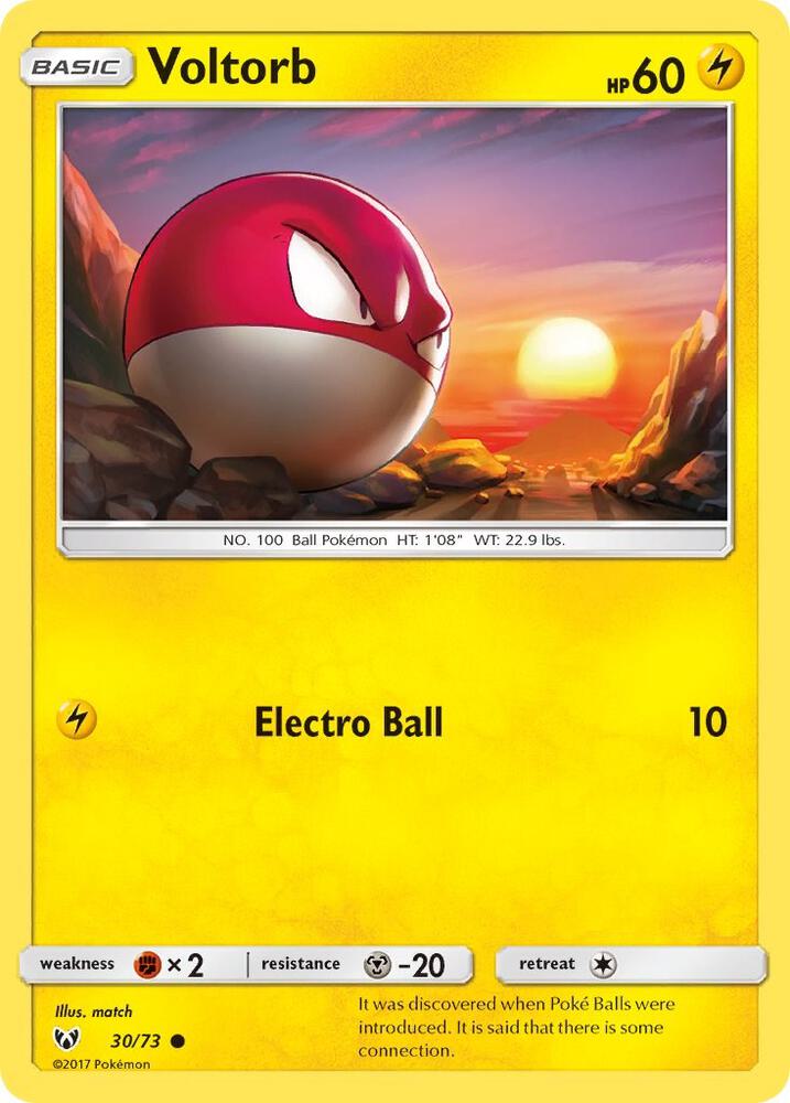 Voltorb 30/73 card from Shining Legends