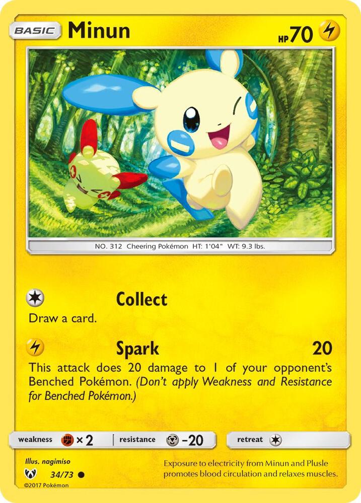 Minun 34/73 card from Shining Legends