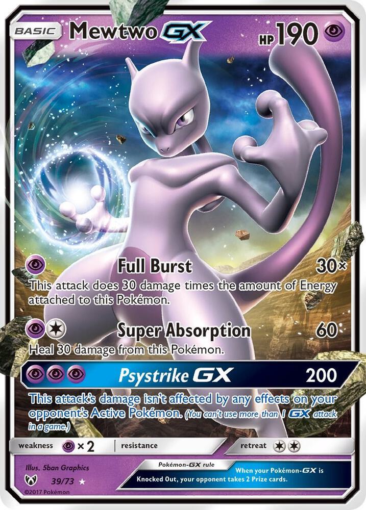 Mewtwo GX 39/73 card from Shining Legends