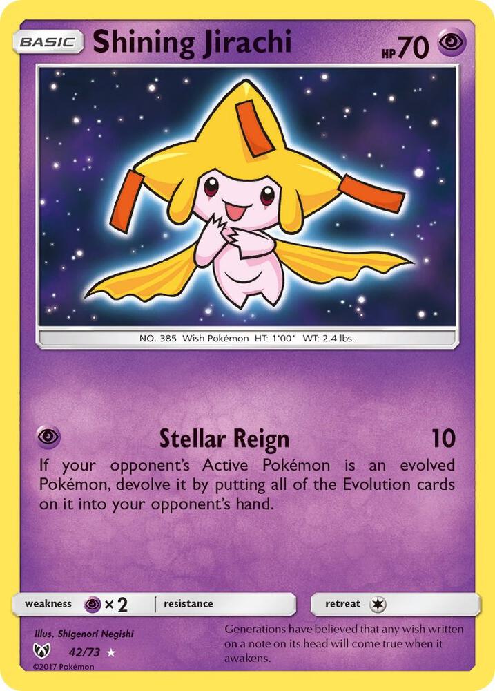 Shining Jirachi 42/73 card from Shining Legends