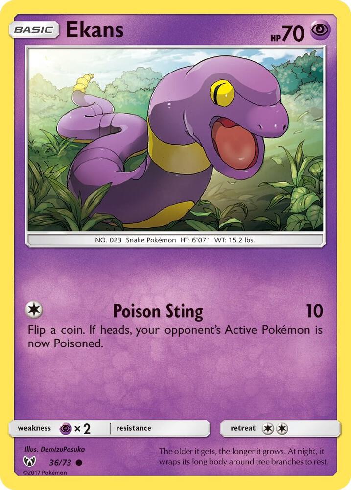 Ekans 36/73 card from Shining Legends