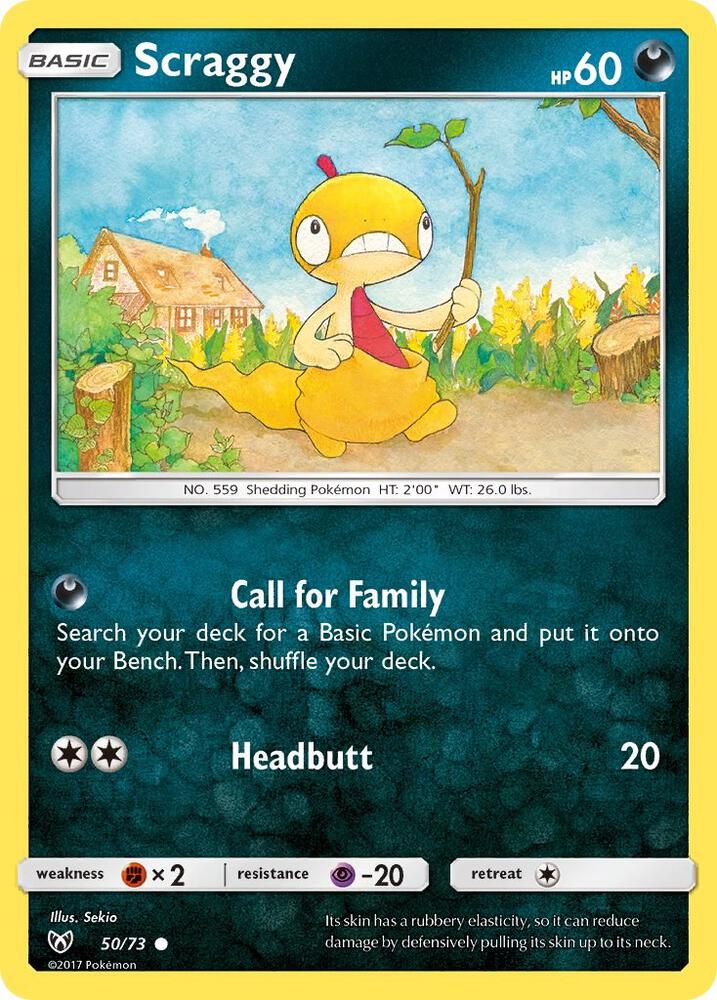 Scraggy 50/73 card from Shining Legends