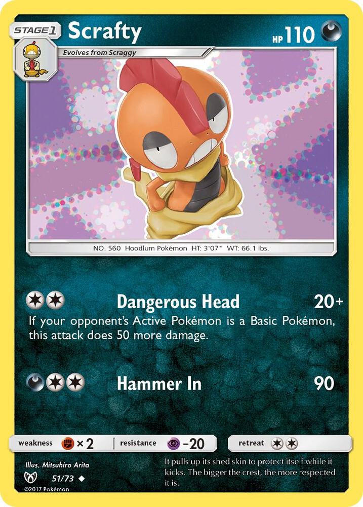 Scrafty 51/73 card from Shining Legends