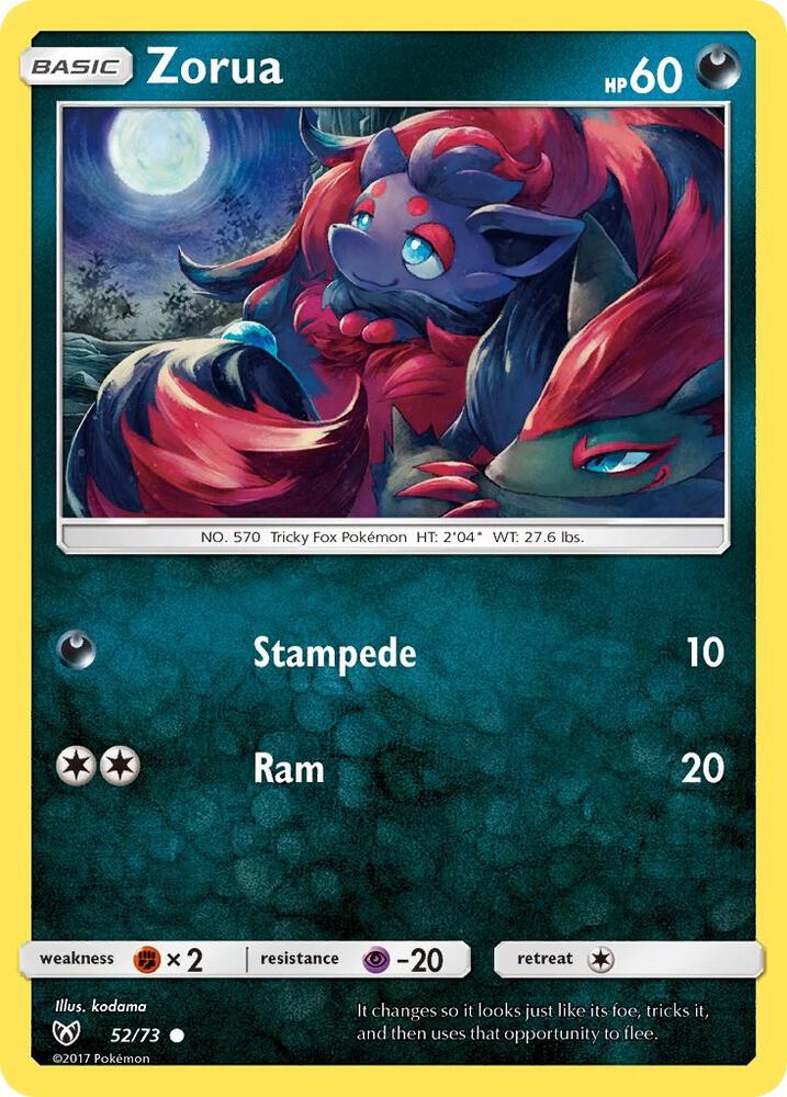 Zorua 52/73 card from Shining Legends