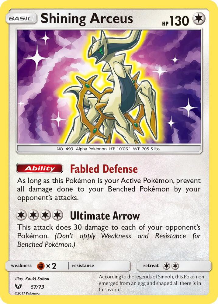 Shining Arceus 57/73 card from Shining Legends