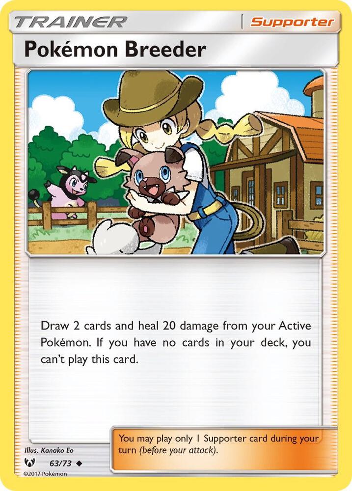 Pokemon Breeder 63/73 card from Shining Legends