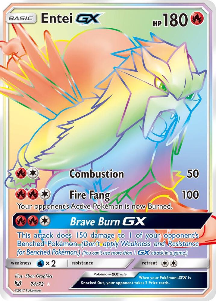 Entei GX (Secret) 74/73 card from Shining Legends