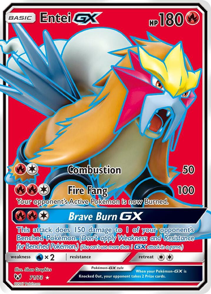 Entei GX (Full Art) 71/73 card from Shining Legends
