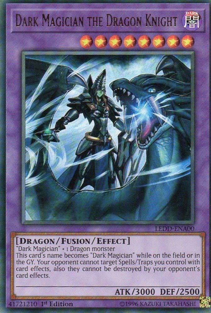 Dark Magician the Dragon Knight LEDD-ENA00 card from Legendary Dragon Decks