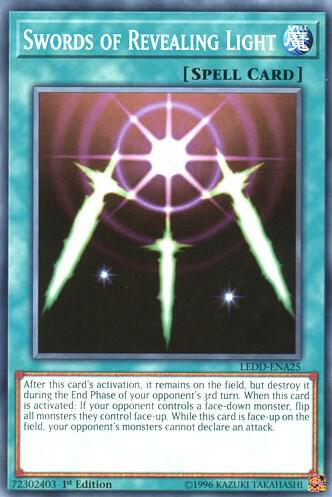 Swords of Revealing Light LEDD-ENA25 card from Legendary Dragon Decks