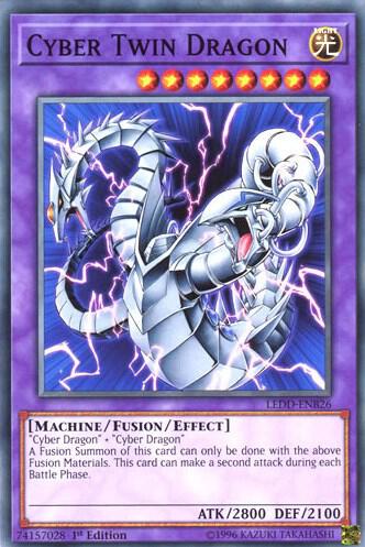 Cyber Twin Dragon LEDD-ENB26 card from Legendary Dragon Decks