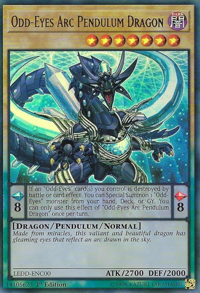 Odd-Eyes Arc Pendulum Dragon LEDD-ENC00 card from Legendary Dragon Decks