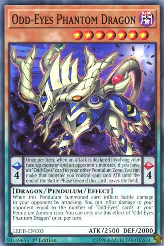 Odd-Eyes Phantom Dragon LEDD-ENC03 card from Legendary Dragon Decks