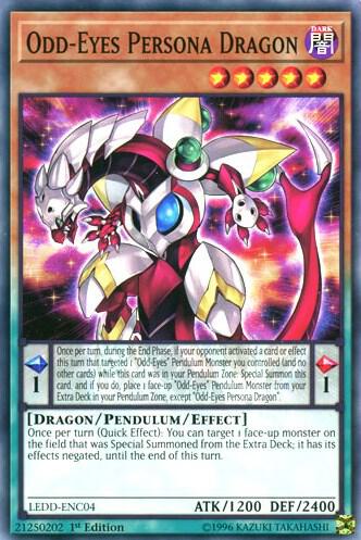 Odd-Eyes Persona Dragon LEDD-ENC04 card from Legendary Dragon Decks