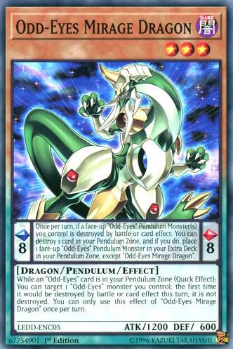 Odd-Eyes Mirage Dragon LEDD-ENC05 card from Legendary Dragon Decks