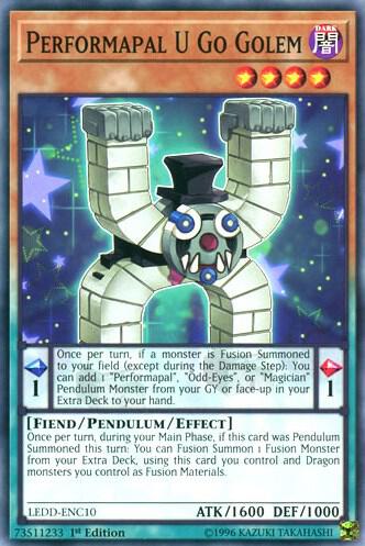 Performapal U Go Golem LEDD-ENC10 card from Legendary Dragon Decks