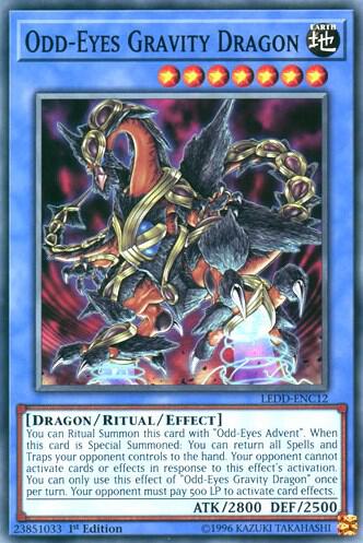 Odd-Eyes Gravity Dragon LEDD-ENC12 card from Legendary Dragon Decks