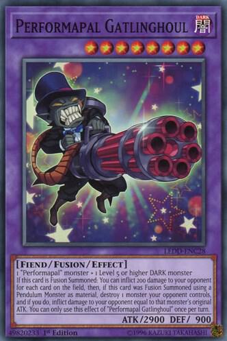 Performapal Gatlinghoul LEDD-ENC28 card from Legendary Dragon Decks