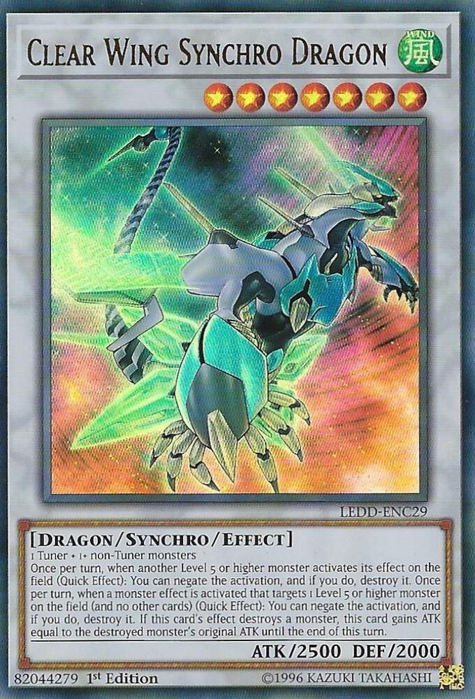 Clear Wing Synchro Dragon LEDD-ENC29 card from Legendary Dragon Decks