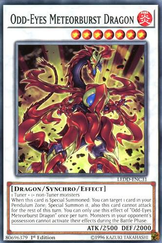Odd-Eyes Meteorburst Dragon LEDD-ENC31 card from Legendary Dragon Decks