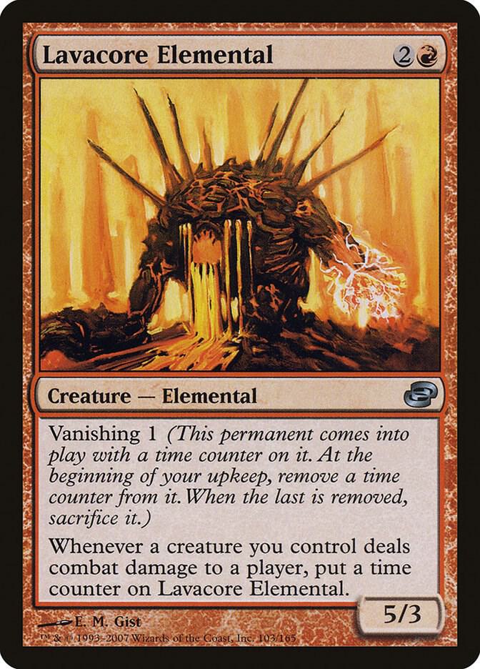 Lavacore Elemental 103 card from Planar Chaos