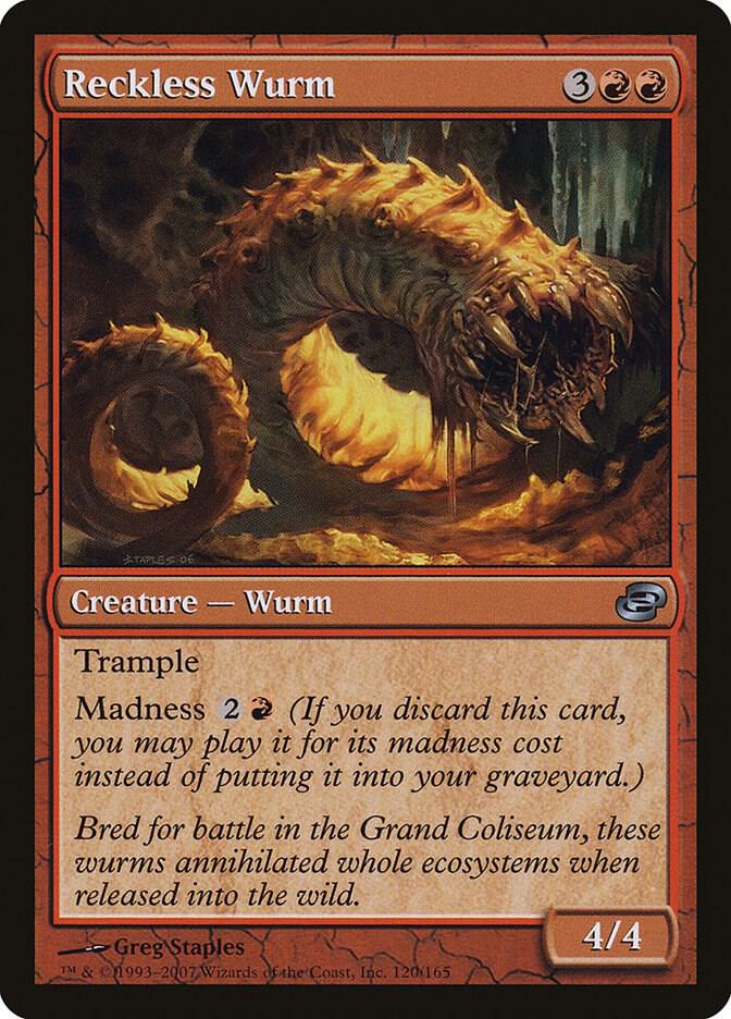 Reckless Wurm 120 card from Planar Chaos
