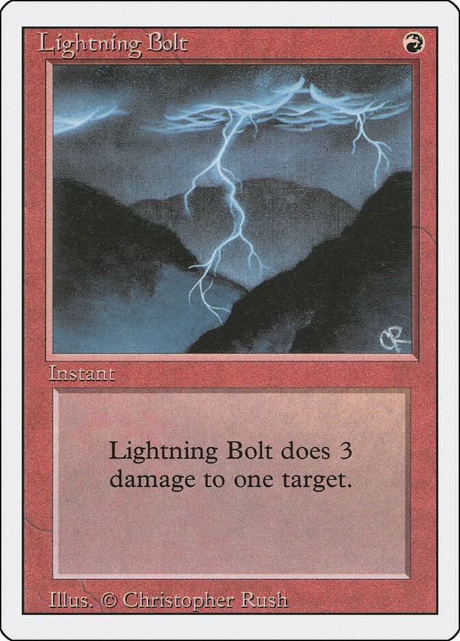Lightning Bolt card from Revised Edition