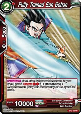Fully Trained Son Gohan BT2-007 card from Union Force