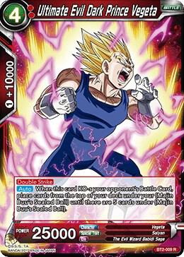 Ultimate Evil Dark Prince Vegeta BT2-009 card from Union Force